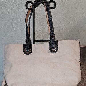 Dooney & Bourke Cream and Black Tote Bag